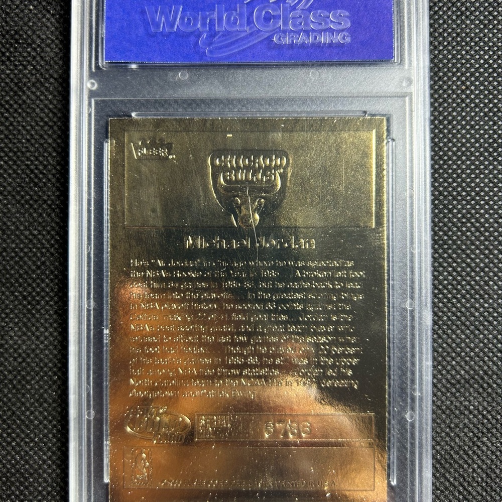 1998 Fleer 23k Gold Michael Jordan (1986 Rc Rookie Sticker) Limited Wcg 10 - Picture 2 of 2